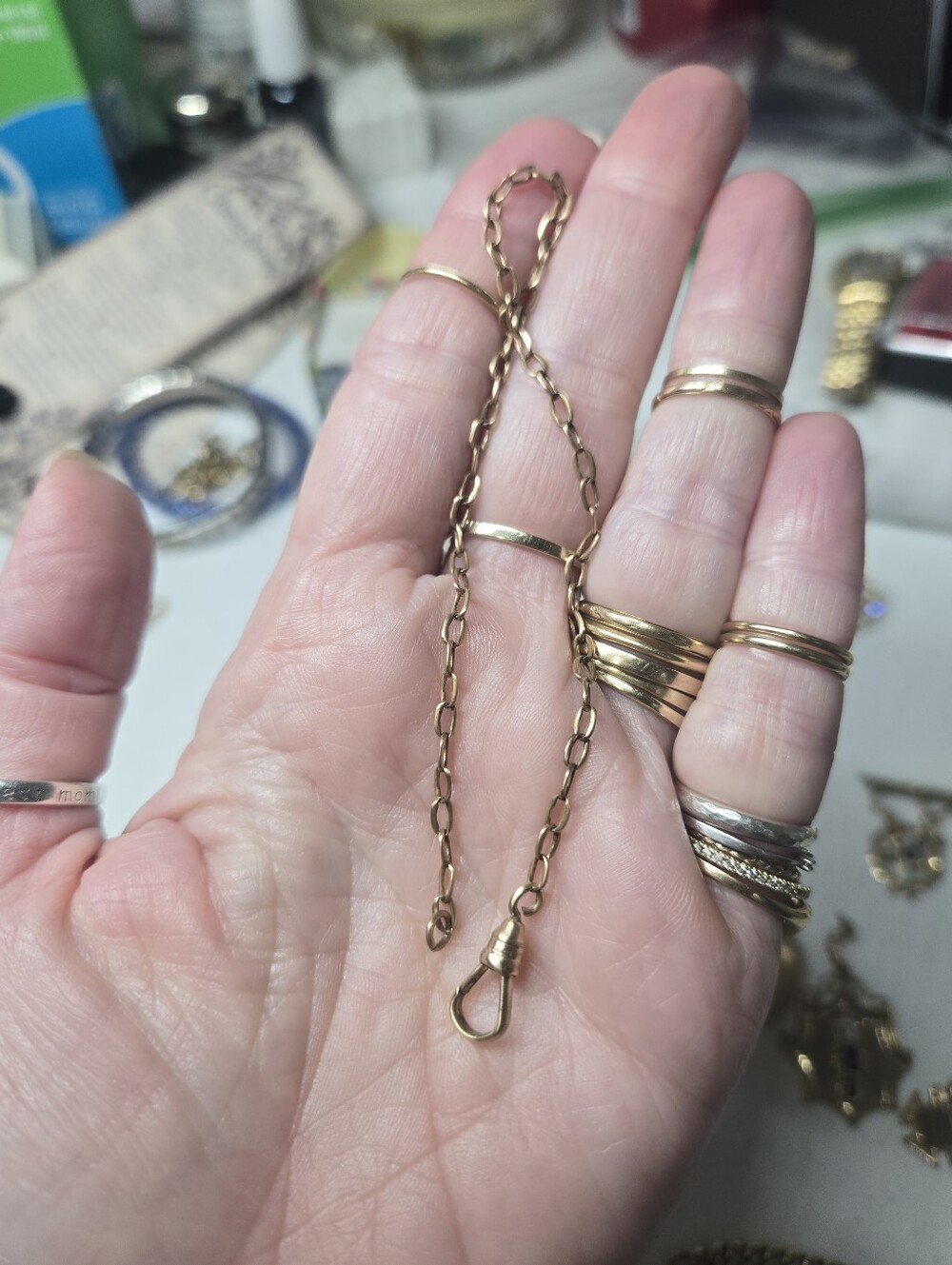 Victorian Dainty Gold Filled Watch Chain Necklace - Elegant Women’s Jewelry